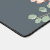 Roze en grijze Waterverf Floral met Jouw naam Bureaumat (Hoek)