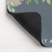 Roze en grijze Waterverf Floral met Jouw naam Muismat (Hoek)