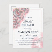 Roze en grijze Waterverf Succulent Vrijgezellenfee Uitnodiging Briefkaart (Voorkant / Achterkant)