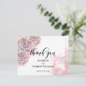 Roze en grijze Waterverf Succulturen Hartelijk dan Bedankkaart (Staand voorkant)