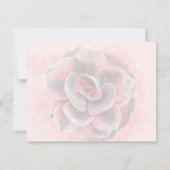 Roze en grijze Waterverf Succulturen Hartelijk dan Bedankkaart (Achterkant)