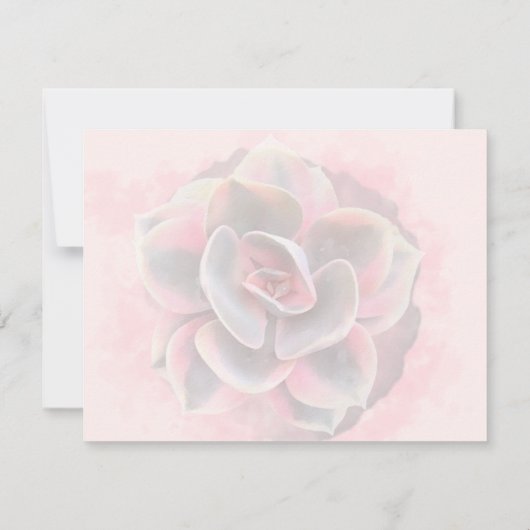 Roze en grijze Waterverf Succulturen Hartelijk dan Bedankkaart (Achterkant)