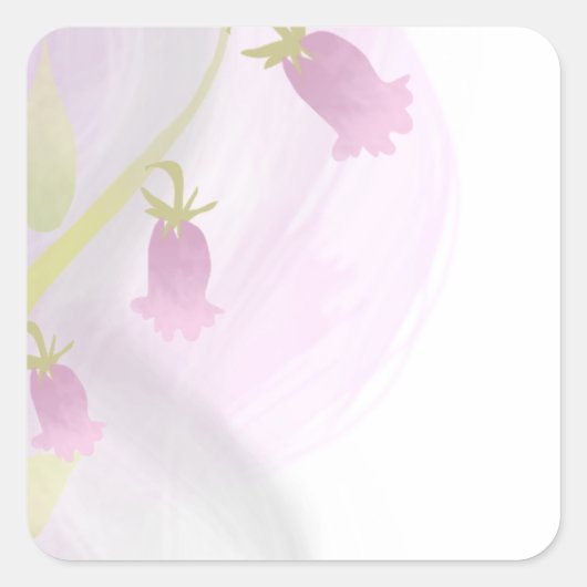 Roze en grijze waterverf wassen vierkante sticker (Voorkant)