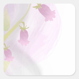 Roze en grijze waterverf wassen vierkante sticker