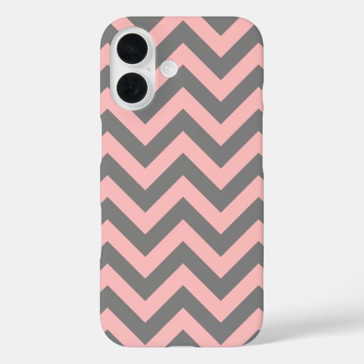 Roze en grijze zigzag Case-Mate iPhone case (Achterkant)