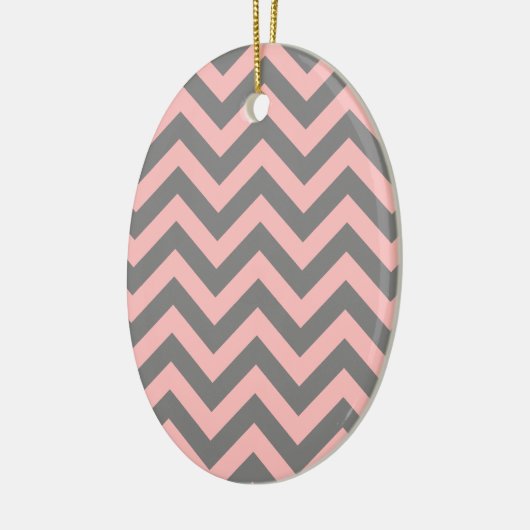 Roze en grijze zigzag keramisch ornament (Links)