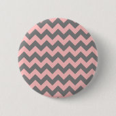 Roze en grijze zigzag ronde button 5,7 cm (Voorkant)