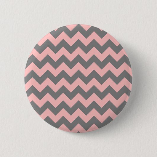 Roze en grijze zigzag ronde button 5,7 cm (Voorkant)