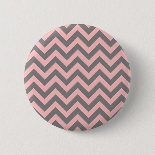 Roze en grijze zigzag ronde button 5,7 cm (Voorkant)