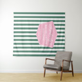 Roze en groen 1950s vakantie foto achtergrond wandkleed (In Situ (horizontaal))