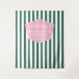 Roze en groen 1950s vakantie foto achtergrond wandkleed