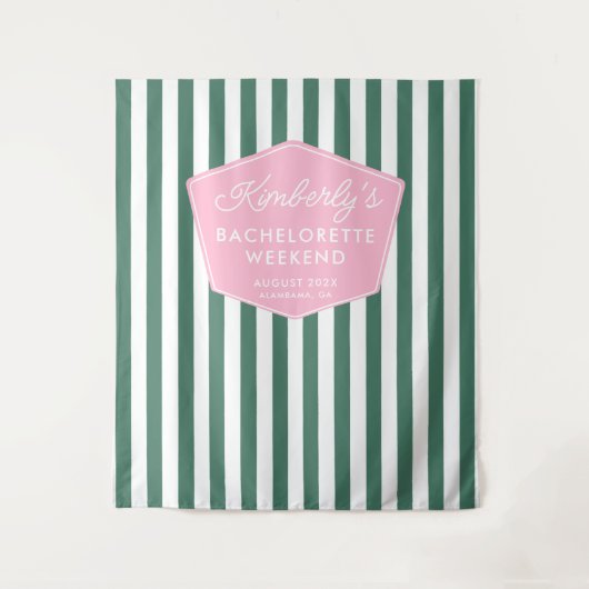 Roze en groen 1950s vakantie foto achtergrond wandkleed (Voorkant)