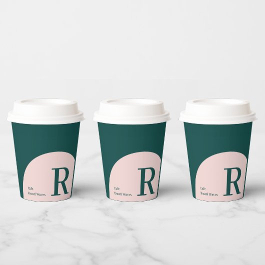 Roze en groen | Aangepaste Koffie voor kleurenblok Papieren Bekers (Multi)