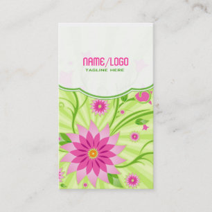 Roze en groen Abstract Floral design Visitekaartje