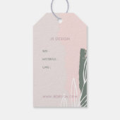 Roze en groen Abstract handgemaakt product — Label Cadeaulabel (Achterkant)