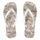roze en Groen Abstract Teenslippers (Voetbed)