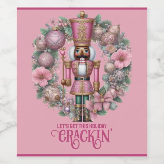 Roze en Groen Afrikaans Amerikaans Notenkraker Vak Wijn Etiket (Enkel label)