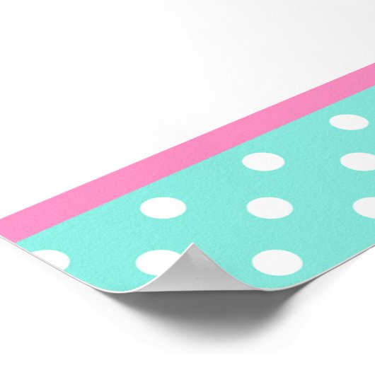 Roze en Groen Baby Line Baby shower Poster (Hoek)