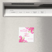 Roze en groen bloeien Save The Date Magnet (Insitu (Vaatwasser))