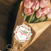 Roze en groen Bloemen Eid Mubarak Sticker