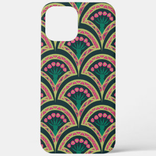 Roze en groen bloemig waaierpatroon Case-Mate iPhone case