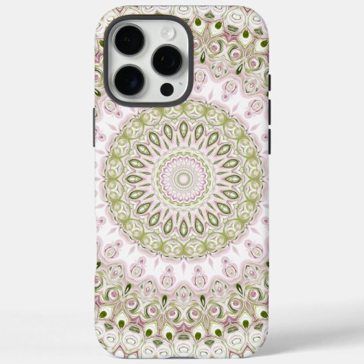 Roze en groen bloemmotief mandala ontwerp Case-Mate iPhone case (Achterkant)