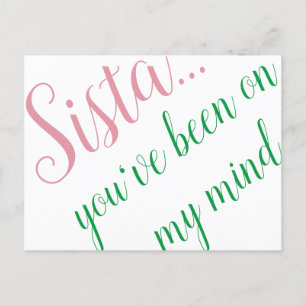 Roze en groen Briefkaart