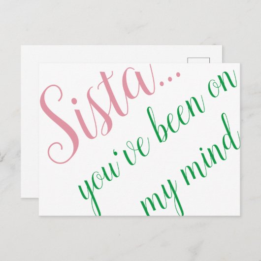 Roze en groen Briefkaart (Voorkant / Achterkant)