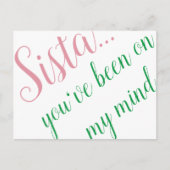 Roze en groen Briefkaart (Voorkant)