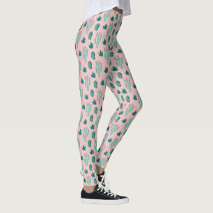 Roze en groen  Cactus Patroon Leggings