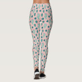 Roze en groen Cactus Patroon Leggings (Achterkant)