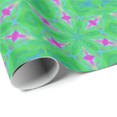  roze en groen cadeaupapier (Rol Hoek)