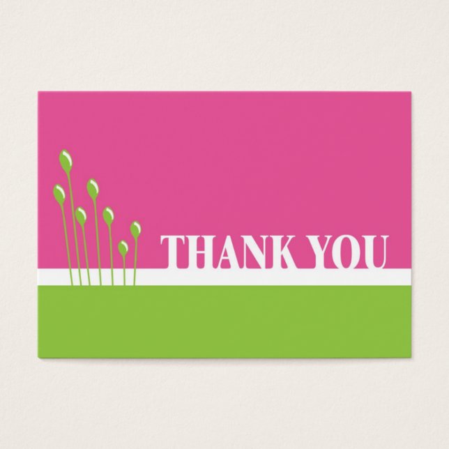 Roze en Groen Dankuwel Visitekaartjes (Voorkant)
