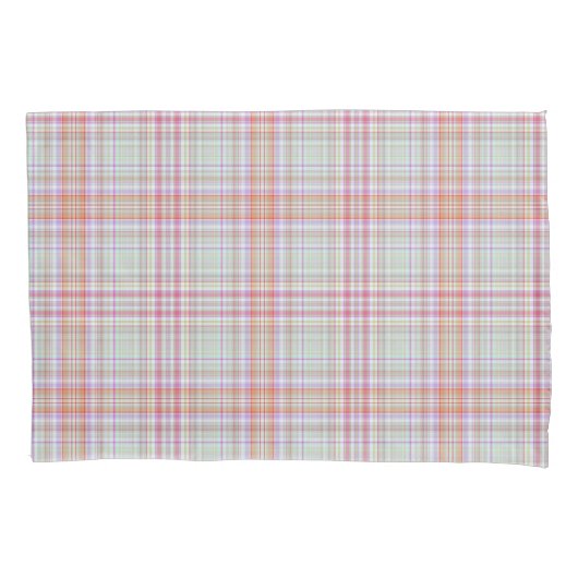 Roze en Groen Elegant Geometrisch Plaid Kussensloop (Voorkant)