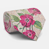 roze en groen Floral schilderen Stropdas (Opgerold)