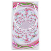  roze en groen fractaal ontwerp klein cadeauzakje (Achterkant)