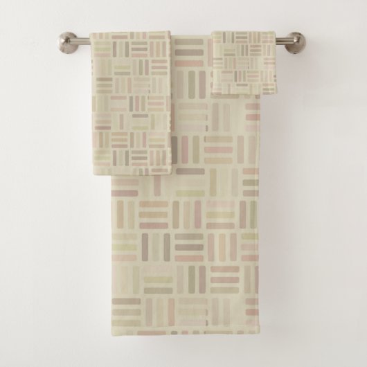 roze en groen Geometrisch Bad Handdoek (Insitu)