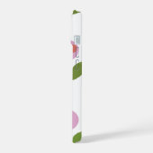 Roze en Groen Geometrisch Bloemen iPhone 15 Case (Linkerkant)