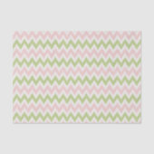 Roze en groen geometrisch chevron-patroon tissuepapier (Voorkant)