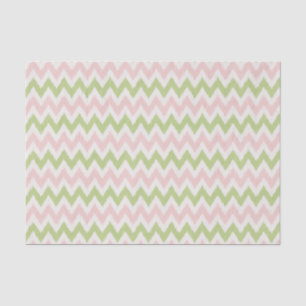 Roze en groen geometrisch chevron-patroon tissuepapier