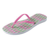 Roze en groen geometrisch patroon 2 teenslippers (Schuin)