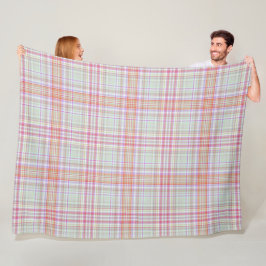 Roze en Groen Geometrisch Plakt Fleece Deken