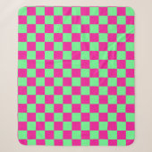 Roze en groen geruit drukwerk sherpa deken (Voorkant)