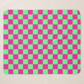 Roze en groen geruit drukwerk sherpa deken (Voorkant (horizontaal))