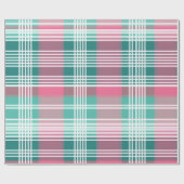 roze en groen geruite cadeaupapier (Vlak)