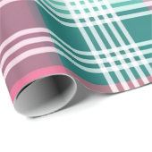 roze en groen geruite cadeaupapier (Rol Hoek)