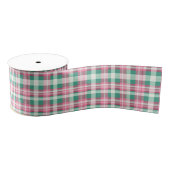 roze en groen geruite geruite motief grosgrain lint (Spoel)