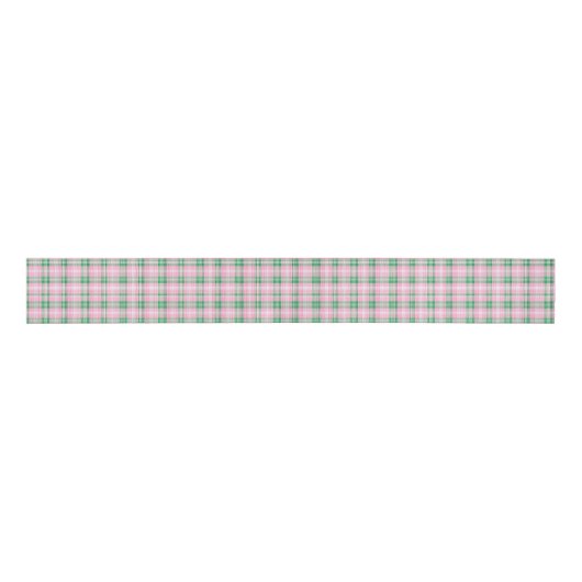 roze en groen geruite geruite motief grosgrain lint (Voorkant)
