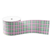 roze en groen geruite geruite motief grosgrain lint (Spoel)