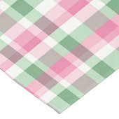 Roze en groen geruite tartan geruit patroon korte tafelloper (Hoek)